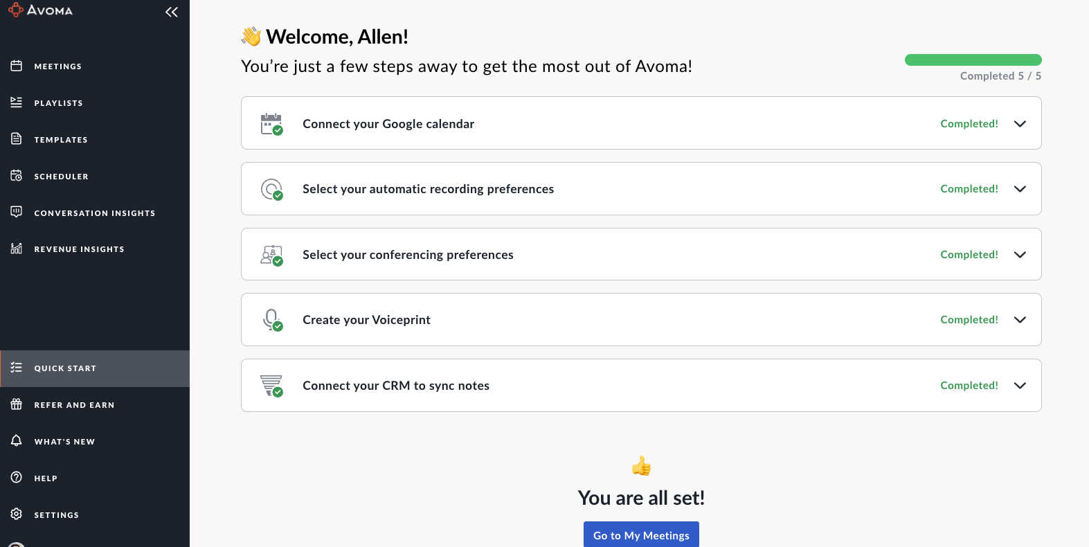 Left Hand Navigation Menu